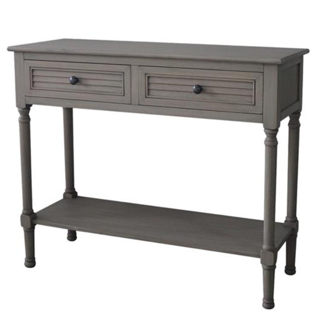 Grey Two Drawer Console Table