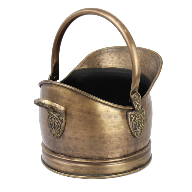 Celtic Antique Brass Coal Bucket