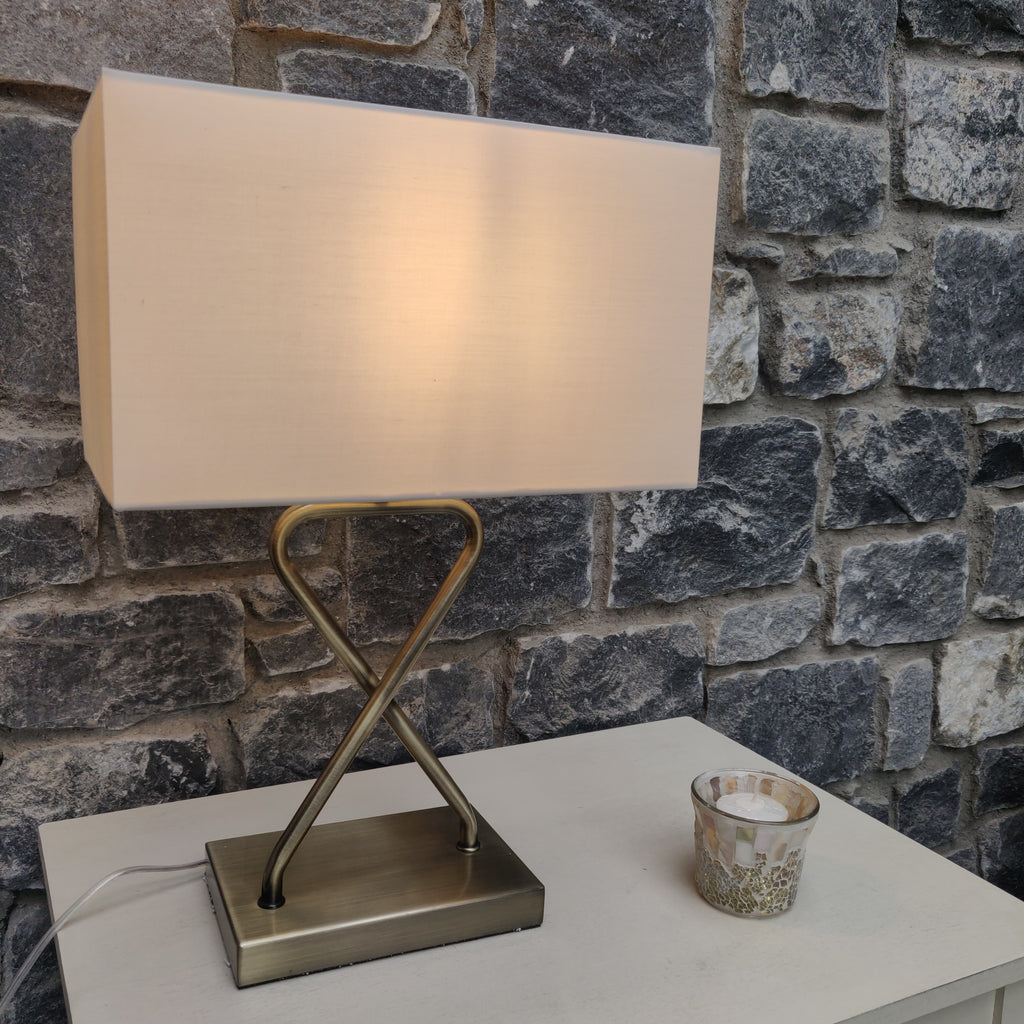 Square Brass Table Lamp